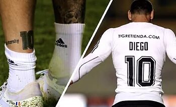 El tatuaje de Gignac y la playera de Nahuel, homenajes de Tigres para Maradona