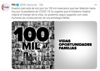 México no puede seguir pagando con vidas estrategia fallida ante pandemia : PRI