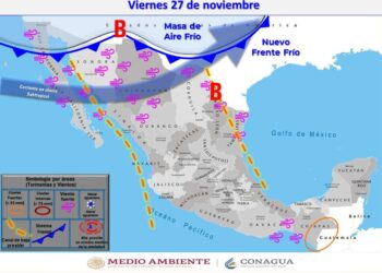 Viene Frente Frío 17 con muy bajas temperaturas viernes y sábado