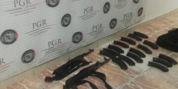 Aseguran arsenal en Matamoros