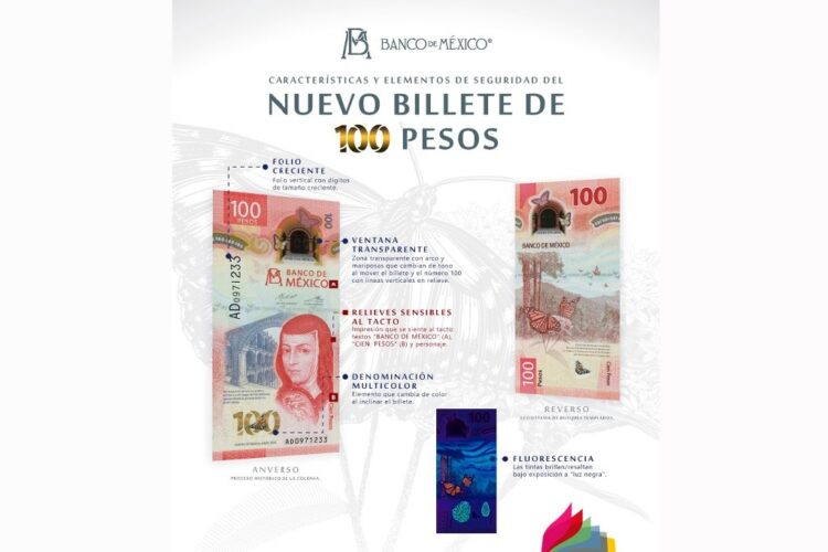 Presentan nuevo billete de 100 pesos