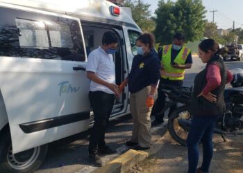 Se lesiona ciclista en choque