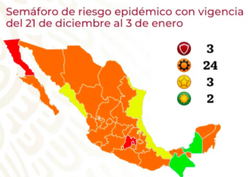 Semáforo Covid: 3 estados en rojo y 6 naranja en riesgo máximo