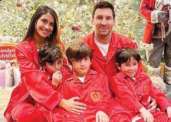 Festejo familiar; triunfal cierre de año de Messi