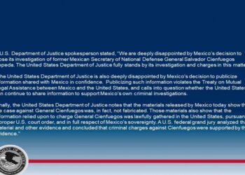 Departamento de Justicia de EU analiza no compartir información con México