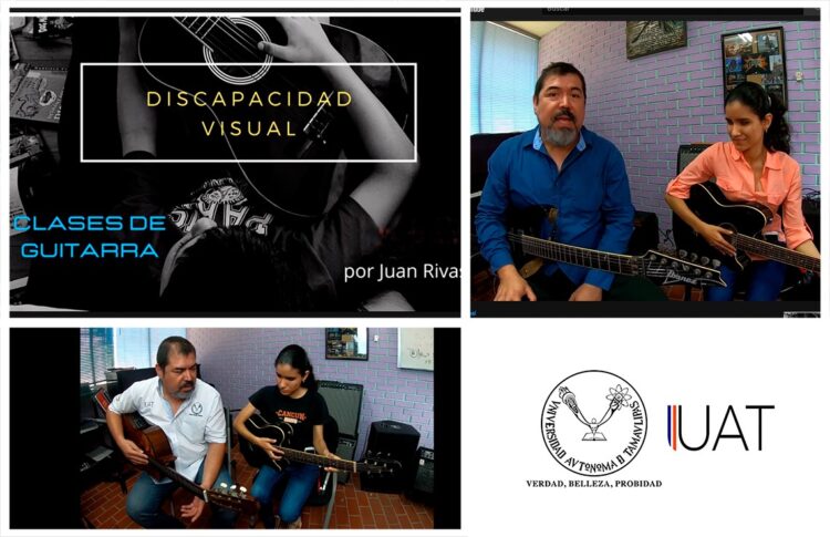 Profesor de la UAT imparte clases de guitarra en línea para personas con discapacidad visual