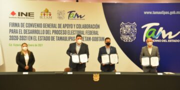 Firman convenio de colaboración Autoridades Electorales y Gobierno de Tamaulipas