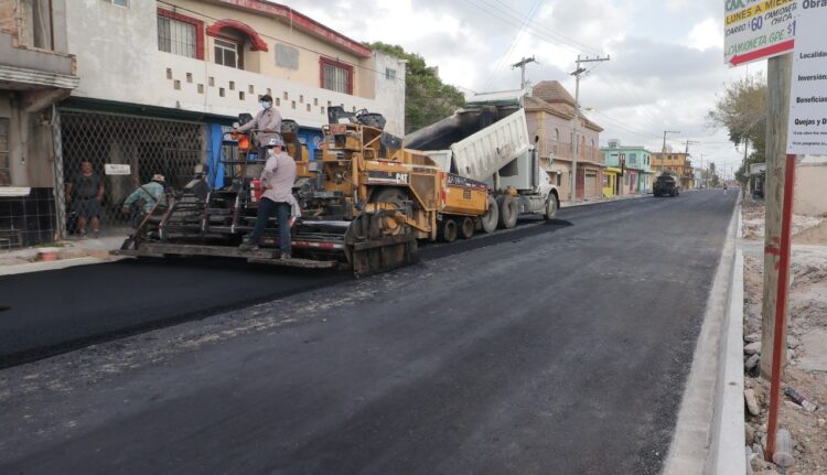 Avance de 80% en rehabilitación de calle Fidencio Trejo en Matamoros