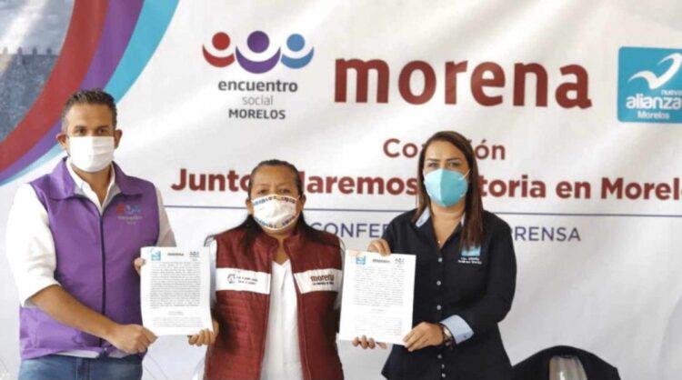 Presentan Morena-Encuentro Social y Nueva Alianza coalición en Morelos