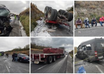 Un muero y 16 heridos al chocar trailer y camioneta en ruta Victoria-Monterrey