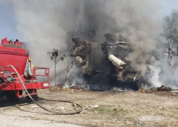 Fuego arrasa con pastizal