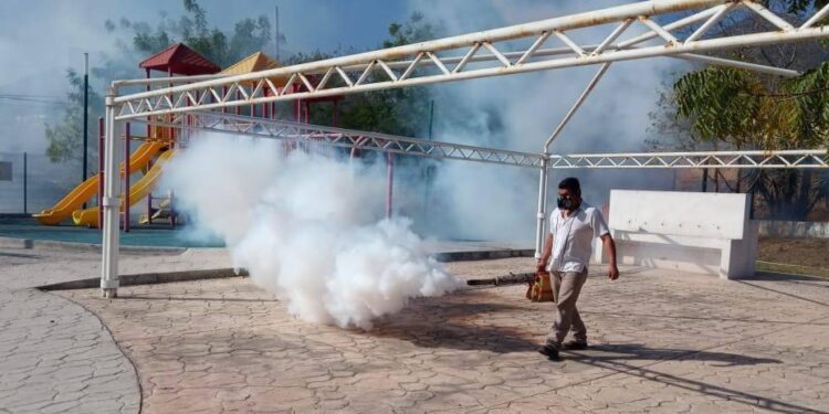 Fumigan áreas del deporte municipal