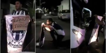 Aficionado de Rayados protesta tras empate ante Necaxa