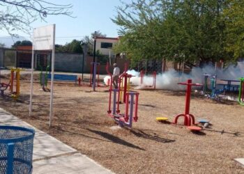 Prosigue plan de fumigación en espacios públicos deportivos