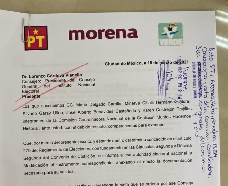  Coalición “Juntos Haremos Historia” suma al PVEM para esta elección