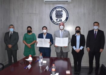 Firman convenio de colaboración, el Tribunal de Justicia Administrativa y el ITAIT.