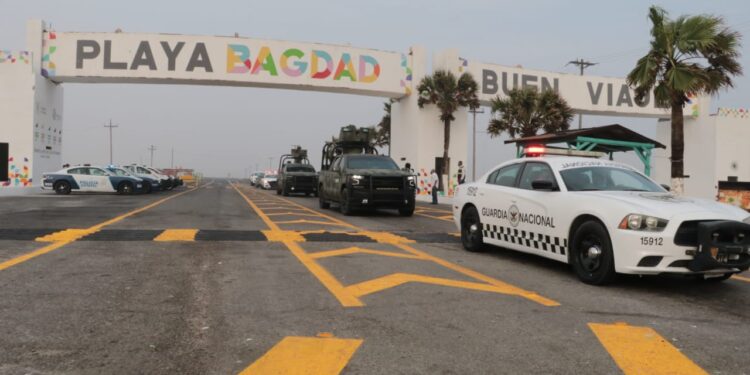 Activan en Matamoros operativo de seguridad Semana Santa 2021 en Playa Bagdad