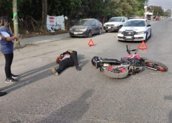 Lesionan a repartidor de comida en choque