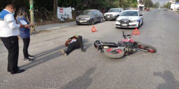 Lesionan a repartidor de comida en choque