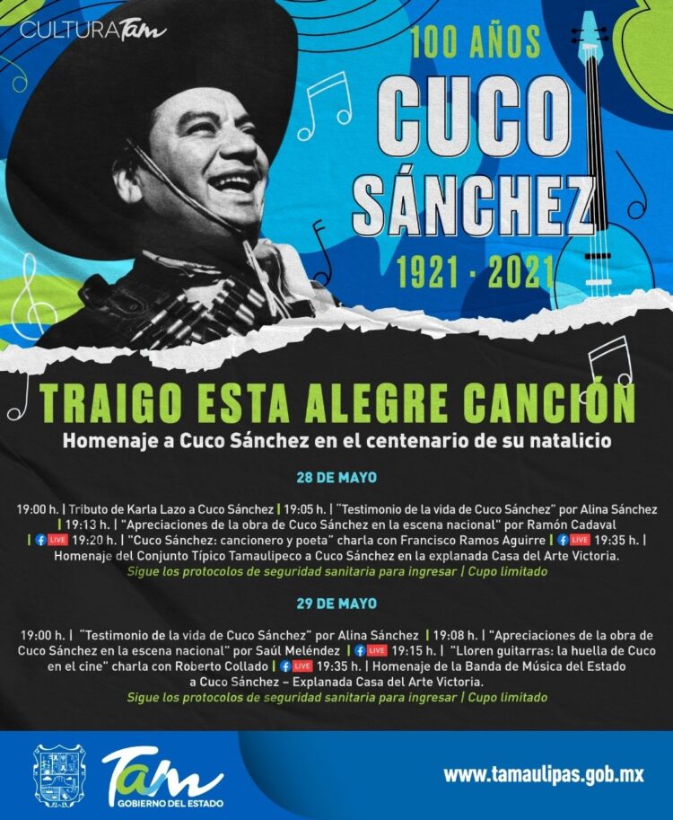 Celebrarán al cantautor Cuco Sánchez en el Centenario de su Natalicio.