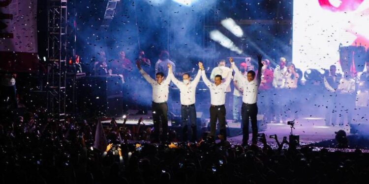 Encabeza Gattás magno cierre de campaña en Victoria con Kumbia Kings