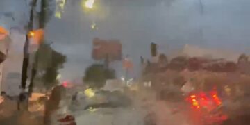 Llueve con granizo en Victoria