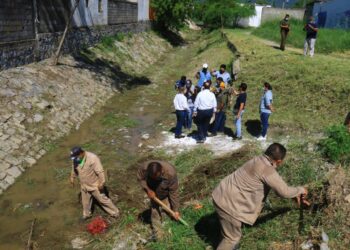 Supervisa Pilar Gómez limpieza de drenes en Cd. Victoria
