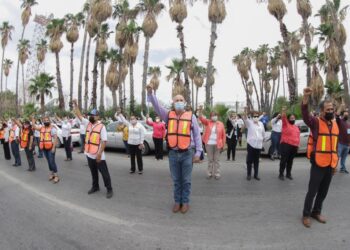 Participan empleados municipales  en simulacro de evacuación