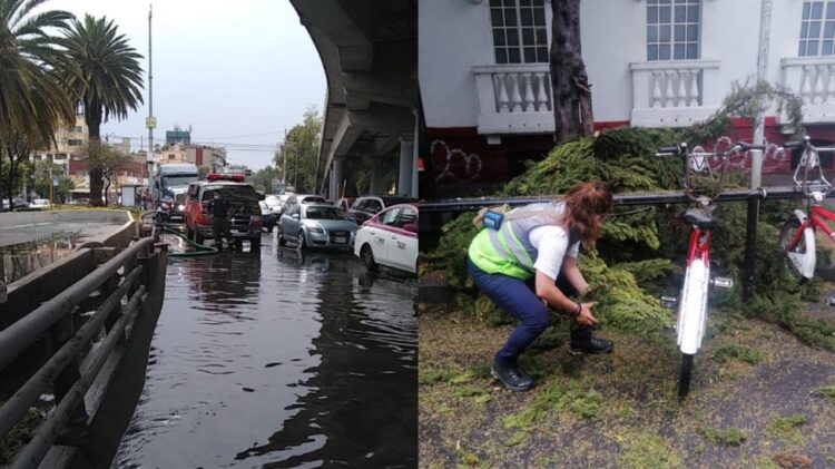Lluvias provocan distintas afectaciones en la Ciudad de México