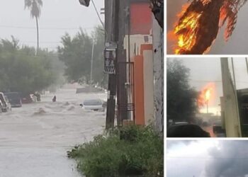 Tornando merodea en colonias de Reynosa, causa algunos daños.