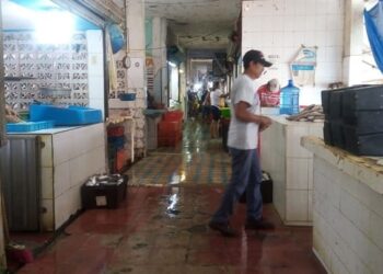 Resiente baja venta de pescado y mariscos mercado La Puntilla