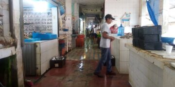 Resiente baja venta de pescado y mariscos mercado La Puntilla