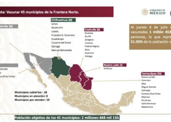 En agosto terminará la vacunación en municipios de la frontera norte