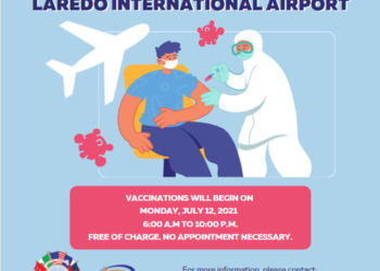 Aeropuerto de Laredo, Texas ofrecerá Vacunas Gratuitas Contra el COVID-19