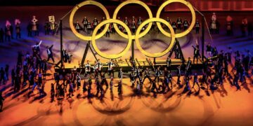 Clasica inauguracion de los juegos olimpicos en Tokio