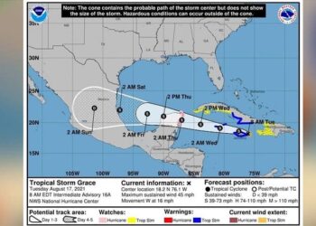 Alerta Protección Civil de Tamaulipas por la trayectoria de “Grace”