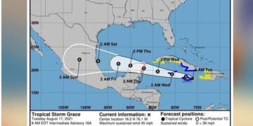 Alerta Protección Civil de Tamaulipas por la trayectoria de “Grace”