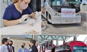 Vacunan en Laredo, Texas, a obreros de maquilas de Nuevo León