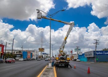 Luce Matamoros más iluminado con modernización de  alumbrado público