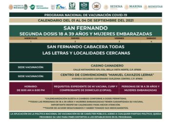 Anuncian segunda dosis de vacuna anti-covid para jóvenes de San Fernando