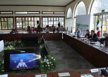 Senadores del PRI se reúnen con secretario de Función Pública, Roberto Salcedo