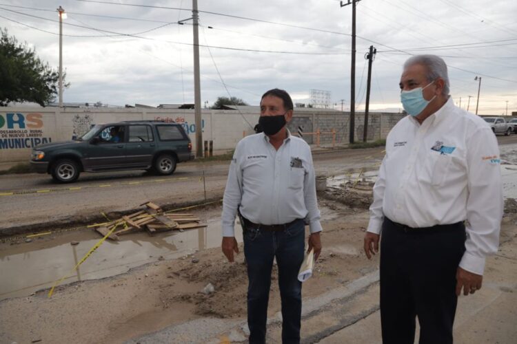 Supervisa Sanmiguel rehabilitación de subcolector sanitario Anáhuac