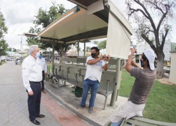 Supervisa Sanmiguel rehabilitación de Plaza Hidalgo de Nuevo Laredo