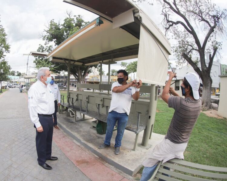Supervisa Sanmiguel rehabilitación de Plaza Hidalgo de Nuevo Laredo