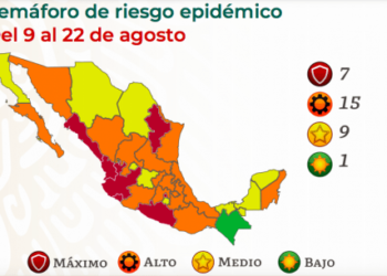 Semáforo Covid en México: siete estados se encuentran en color rojo