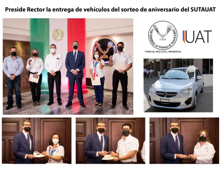 Entrega Rector premios a docentes del sorteo de aniversario del SUTAUAT