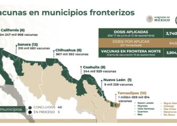 Finaliza hoy vacunación en 45 municipios mexicanos fronterizos con EU
