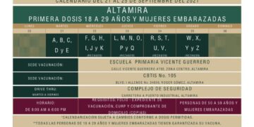 Llega a Altamira primera dosis juvenil contra COVID