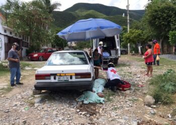 Auto la fractura pierna a mujer