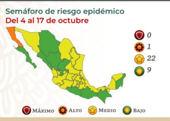 En semáforo covid, México avanza nueve estados en verde; Tamaulipas amarillo